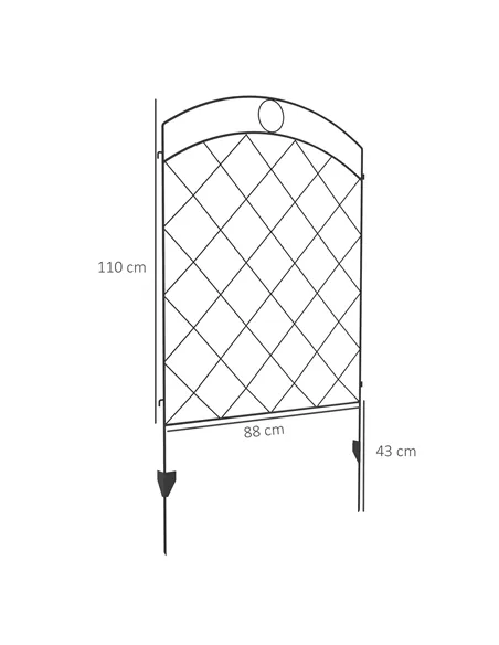 Outsunny Decorative Garden Fencing, 43in x 11.4ft Outdoor Picket Fence Panels, 8PCs Rustproof Steel Wire Landscape Flower Bed Bo