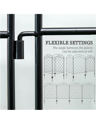 Outsunny Decorative Garden Fencing, 43in x 11.4ft Outdoor Picket Fence Panels, 8PCs Rustproof Steel Wire Landscape Flower Bed Bo