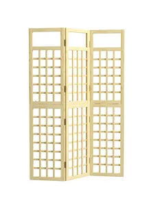 Outsunny 3-Panel Garden Privacy Screen, Freestanding Foldable Wooden Outdoor Divider/Trellis, Decorative Privacy Screen for Gard