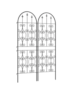 Outsunny Set of 2 Metal Garden Trellis, Decorative Trellis Panels for Climbing Outdoor Plants, Vegetables, Vines, Flowers, 150 x