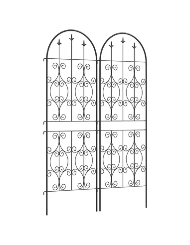 Outsunny Set of 2 Metal Garden Trellis, Decorative Trellis Panels for Climbing Outdoor Plants, Vegetables, Vines, Flowers, 150 x