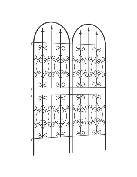 Outsunny Set of 2 Metal Garden Trellis, Decorative Trellis Panels for Climbing Outdoor Plants, Vegetables, Vines, Flowers, 150 x