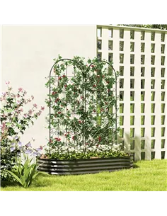 Outsunny Set of 2 Metal Garden Trellis, Decorative Trellis Panels for Climbing Outdoor Plants, Vegetables, Vines, Flowers, 150 x 2