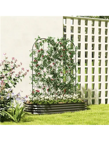 Outsunny Set of 2 Metal Garden Trellis, Decorative Trellis Panels for Climbing Outdoor Plants, Vegetables, Vines, Flowers, 150 x