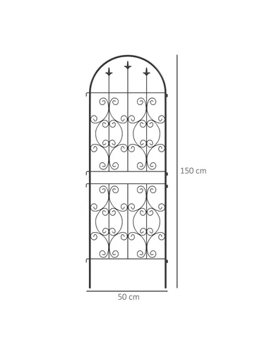 Outsunny Set of 2 Metal Garden Trellis, Decorative Trellis Panels for Climbing Outdoor Plants, Vegetables, Vines, Flowers, 150 x