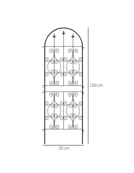 Outsunny Set of 2 Metal Garden Trellis, Decorative Trellis Panels for Climbing Outdoor Plants, Vegetables, Vines, Flowers, 150 x