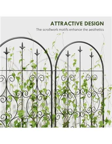 Outsunny Set of 2 Metal Garden Trellis, Decorative Trellis Panels for Climbing Outdoor Plants, Vegetables, Vines, Flowers, 150 x