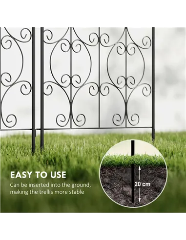 Outsunny Set of 2 Metal Garden Trellis, Decorative Trellis Panels for Climbing Outdoor Plants, Vegetables, Vines, Flowers, 150 x