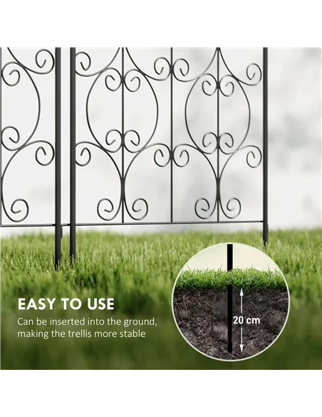 Outsunny Set of 2 Metal Garden Trellis, Decorative Trellis Panels for Climbing Outdoor Plants, Vegetables, Vines, Flowers, 150 x