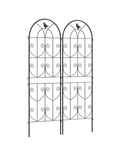 Outsunny Set of 2 Garden Trellis, Metal Fence Panels for Climbing Outdoor Plants, Flowers, 150 x 50cm