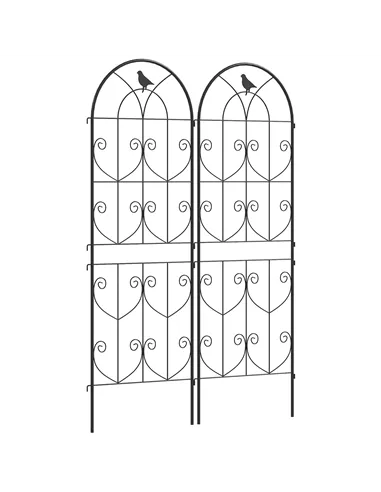 Outsunny Set of 2 Garden Trellis, Metal Fence Panels for Climbing Outdoor Plants, Flowers, 150 x 50cm