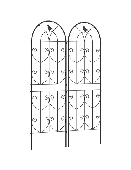Outsunny Set of 2 Garden Trellis, Metal Fence Panels for Climbing Outdoor Plants, Flowers, 150 x 50cm