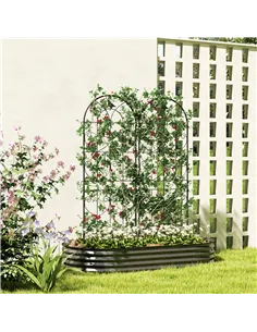 Outsunny Set of 2 Garden Trellis, Metal Fence Panels for Climbing Outdoor Plants, Flowers, 150 x 50cm 2