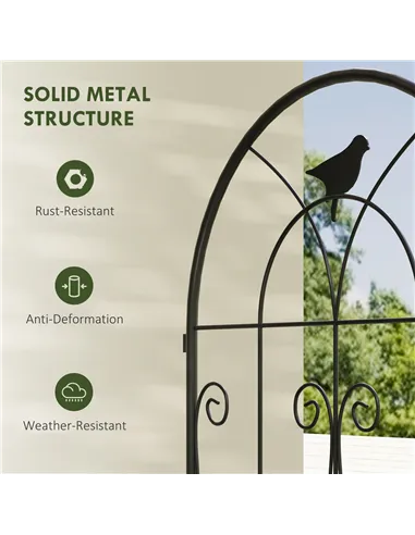 Outsunny Set of 2 Garden Trellis, Metal Fence Panels for Climbing Outdoor Plants, Flowers, 150 x 50cm