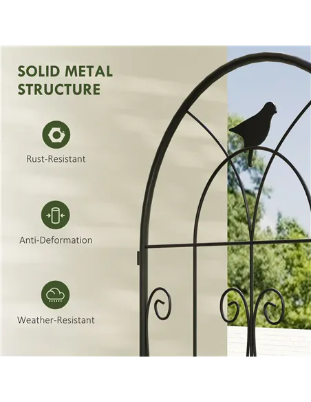 Outsunny Set of 2 Garden Trellis, Metal Fence Panels for Climbing Outdoor Plants, Flowers, 150 x 50cm