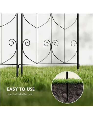 Outsunny Set of 2 Garden Trellis, Metal Fence Panels for Climbing Outdoor Plants, Flowers, 150 x 50cm