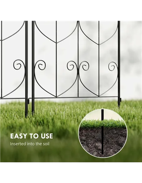 Outsunny Set of 2 Garden Trellis, Metal Fence Panels for Climbing Outdoor Plants, Flowers, 150 x 50cm