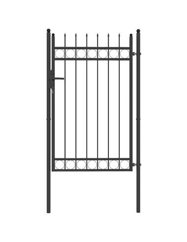 Outsunny Galvanised Steel Garden Gate, Outdoor Fence Gate Security Barrier with Lock, Keys and Handle, Outdoor Entrance Way Door