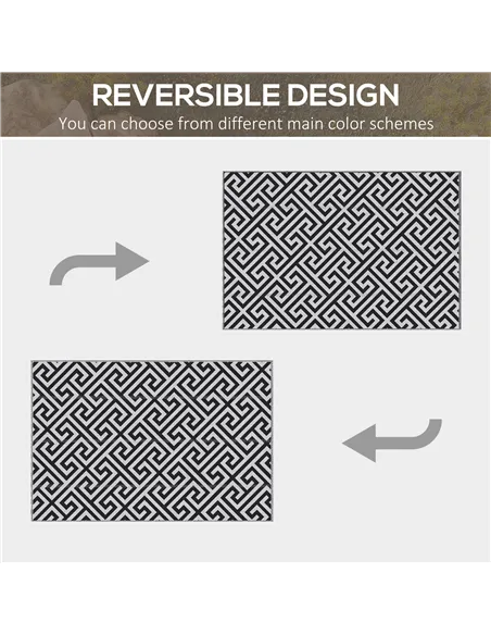 Outsunny 152 x 243 cm(5x 8ft) Outdoor Rug Reversible Mat Plastic Straw Rug Portable RV Camping Mat for Garden Deck Picnic Indoor