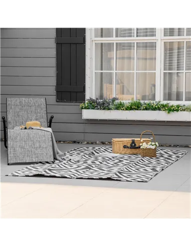 Outsunny 152 x 243 cm(5x 8ft) Outdoor Rug Reversible Mat Plastic Straw Rug Portable RV Camping Mat for Garden Deck Picnic Indoor