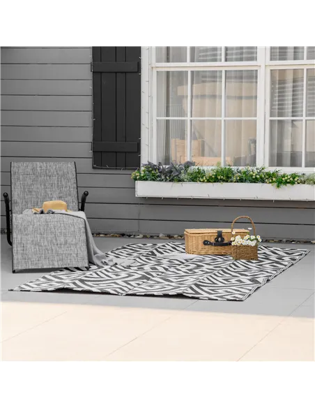 Outsunny 152 x 243 cm(5x 8ft) Outdoor Rug Reversible Mat Plastic Straw Rug Portable RV Camping Mat for Garden Deck Picnic Indoor