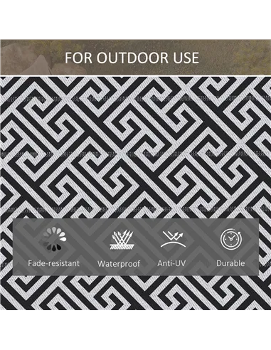 Outsunny 182 x 274 cm(6x9ft) Outdoor Rug Reversible Mat Plastic Straw Rug Portable RV Camping Mat for Garden Deck Picnic Indoor,