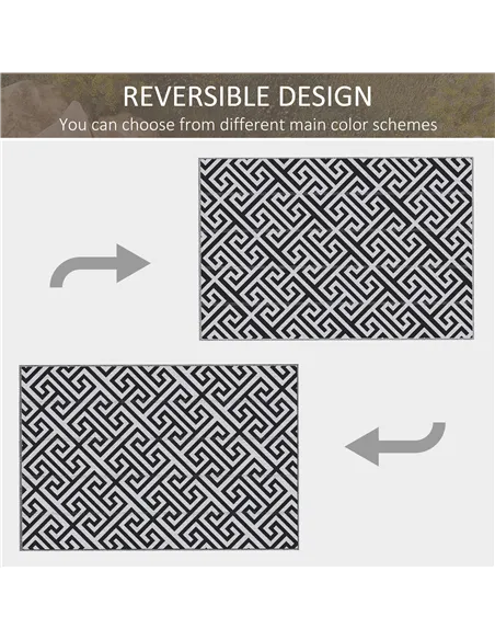 Outsunny 182 x 274 cm(6x9ft) Outdoor Rug Reversible Mat Plastic Straw Rug Portable RV Camping Mat for Garden Deck Picnic Indoor,