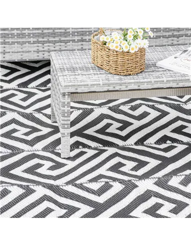 Outsunny 182 x 274 cm(6x9ft) Outdoor Rug Reversible Mat Plastic Straw Rug Portable RV Camping Mat for Garden Deck Picnic Indoor,