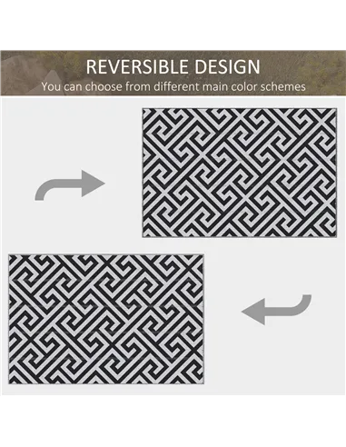 Outsunny Outdoor Rug Reversible Mat Plastic Straw Rug Portable RV Camping Mat for Garden Deck Picnic Indoor, 121 x 182 cm (4 x 6