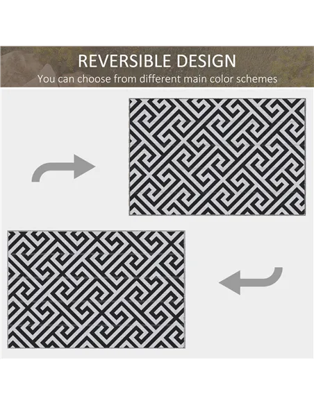 Outsunny Outdoor Rug Reversible Mat Plastic Straw Rug Portable RV Camping Mat for Garden Deck Picnic Indoor, 121 x 182 cm (4 x 6