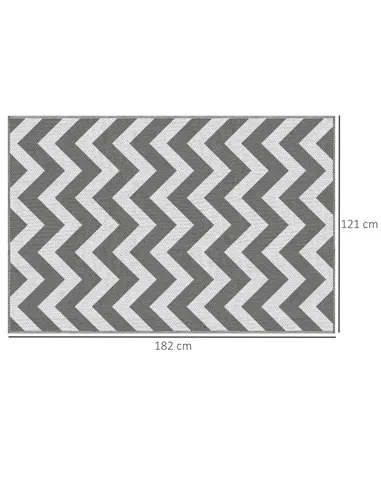 Outsunny 121 x 182 cm(4x6ft) Outdoor Rug Reversible Mat Plastic Straw Rug Portable RV Camping Mat for Garden Deck Picnic Indoor,