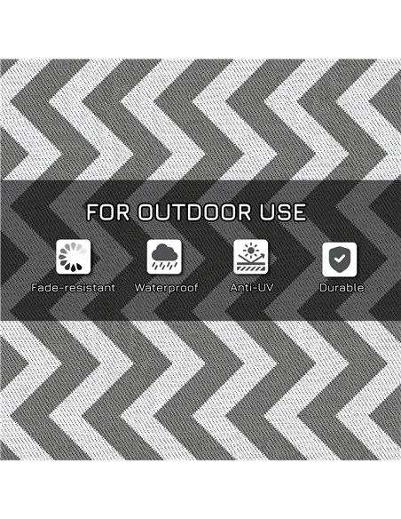 Outsunny 121 x 182 cm(4x6ft) Outdoor Rug Reversible Mat Plastic Straw Rug Portable RV Camping Mat for Garden Deck Picnic Indoor,