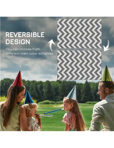 Outsunny 121 x 182 cm(4x6ft) Outdoor Rug Reversible Mat Plastic Straw Rug Portable RV Camping Mat for Garden Deck Picnic Indoor,