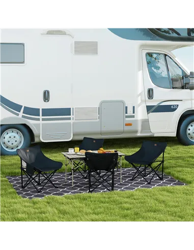 Outsunny Reversible Outdoor Rug with Carry Bag, Waterproof Plastic Straw Mat for Garden, Deck, RV, Picnic, Beach, Camping, 182 x