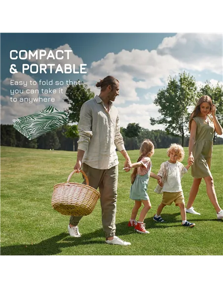 Outsunny Reversible Outdoor RV Rug, 1.5 x 2.4m Patio Floor Mat, Waterproof Plastic Straw Rug for Garden, Deck, Picnic, Beach, Ca