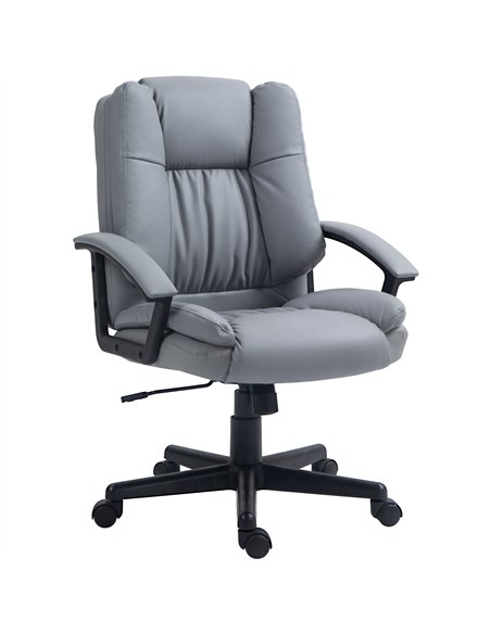 HOMCOM Office Chair, Computer Desk Chair, Mid Back Executive Chair with Adjustable Height and Swivel Rolling Wheels for Home Stu