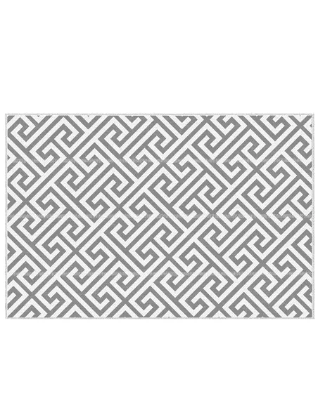 Outsunny Outdoor Rug Reversible Mat Plastic Straw Rug Portable RV Camping Mat for Garden Picnic Indoor, 152x243cm, Light Grey