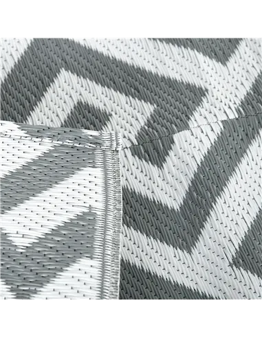 Outsunny Outdoor Rug Reversible Mat Plastic Straw Rug Portable RV Camping Mat for Garden Picnic Indoor, 152x243cm, Light Grey