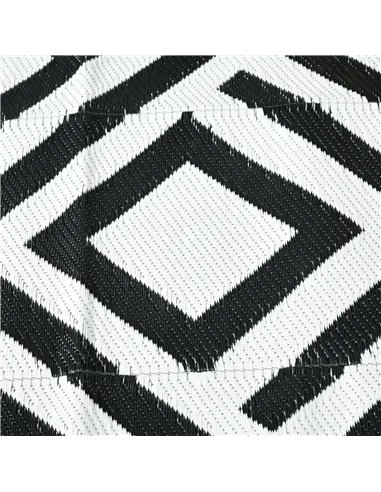 Outsunny Reversible Outdoor Rug, Plastic Straw Mat w/ Carry Bag Ground Stakes for Garden RV Picnic Beach Camping 182x274cm Black