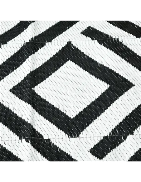 Outsunny Reversible Outdoor Rug, Plastic Straw Mat w/ Carry Bag Ground Stakes for Garden RV Picnic Beach Camping 182x274cm Black