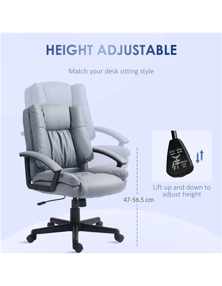 HOMCOM Office Chair, Computer Desk Chair, Mid Back Executive Chair with Adjustable Height and Swivel Rolling Wheels for Home Stu