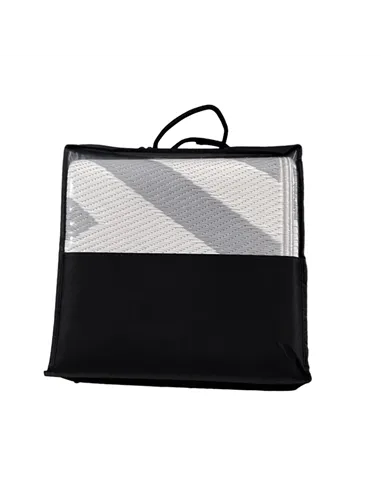 Outsunny Plastic Straw Reversible RV Outdoor Rug with Carry Bag, 182 x 274cm, Grey and Cream