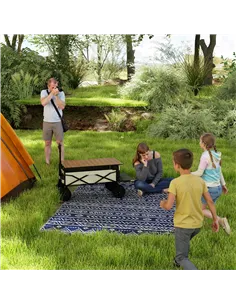 Outsunny Reversible Outdoor Rug with Carry Bag, Waterproof Plastic Straw Mat for Garden, Deck, RV, Picnic, Beach, Camping, 182 x 2