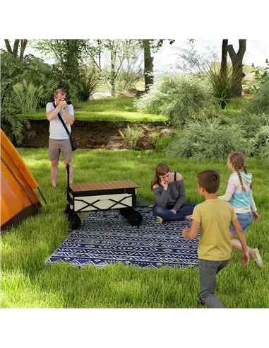 Outsunny Reversible Outdoor Rug with Carry Bag, Waterproof Plastic Straw Mat for Garden, Deck, RV, Picnic, Beach, Camping, 182 x