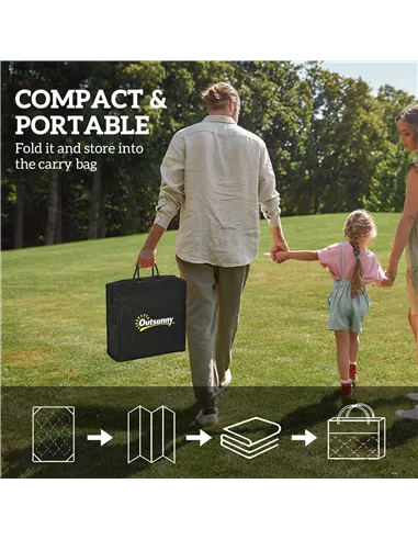 Outsunny Reversible Outdoor Rug with Carry Bag, Waterproof Plastic Straw Mat for Garden, Deck, RV, Picnic, Beach, Camping, 182 x