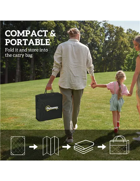 Outsunny Reversible Outdoor Rug with Carry Bag, Waterproof Plastic Straw Mat for Garden, Deck, RV, Picnic, Beach, Camping, 182 x