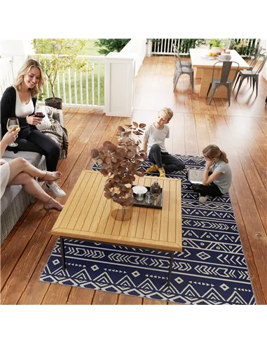 Outsunny Reversible Outdoor Rug with Carry Bag, Waterproof Plastic Straw Mat for Garden, Deck, RV, Picnic, Beach, Camping, 182 x