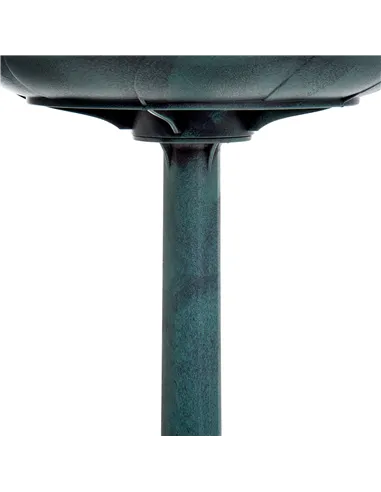 Outsunny Garden Bird Bath Outdoor Decrative Garden Feeder Stand with Scallop-like Pattern, Time-Worn Finish, 50cm, Green