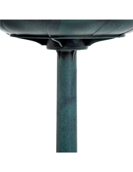 Outsunny Garden Bird Bath Outdoor Decrative Garden Feeder Stand with Scallop-like Pattern, Time-Worn Finish, 50cm, Green