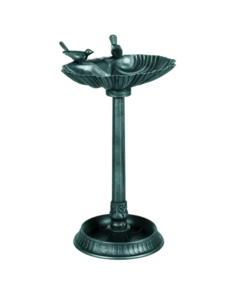 Outsunny 81cm Tall Bird Bath with 2 Decorative Birds, Vintage Style Birdbath with Flower Planter Base, Bird Bath Bowl for Garden